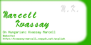 marcell kvassay business card